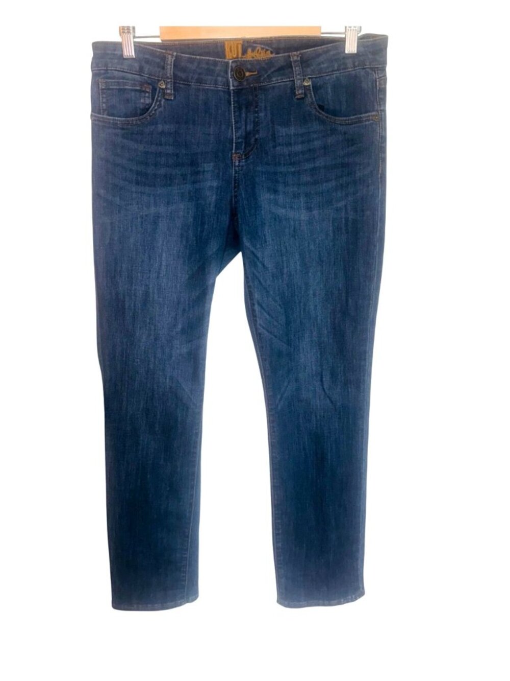 Kut From The Kloth Womens Blue Denim Straight Leg Jeans Size 10 Stretch Comfort - Picture 2 of 9